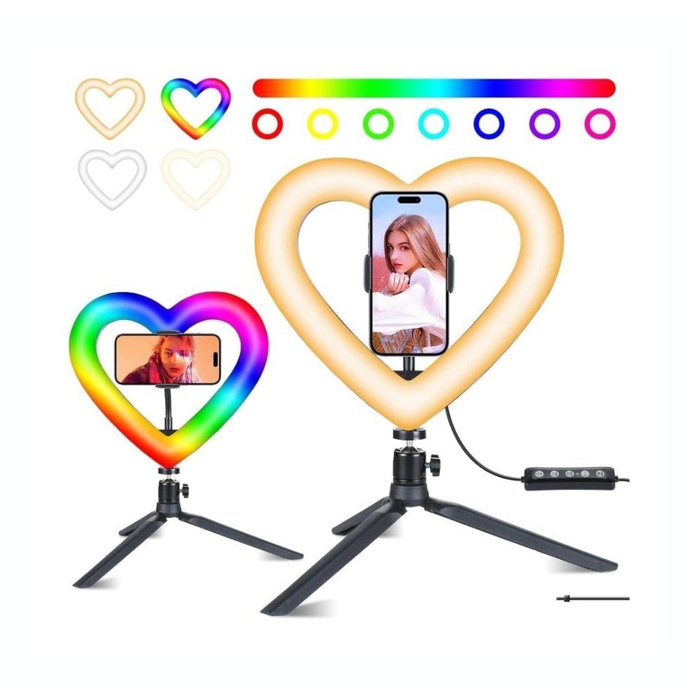 Ring Light LED Multi-Color Heart Shape